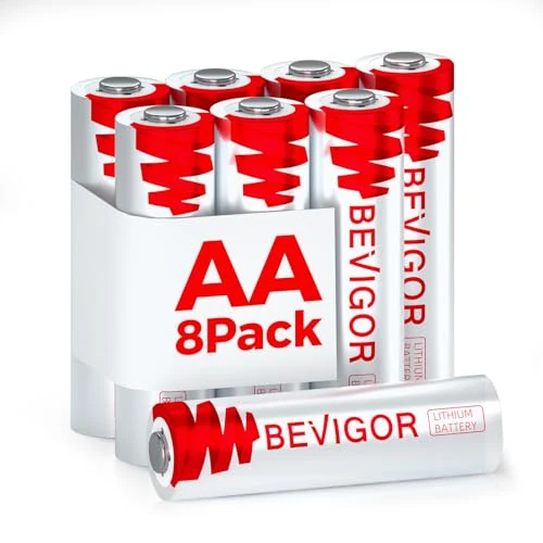 BEVIGOR Lithium Batteries AA Size, AA Battery 8 Pack, Double A Batteries, 1.5V Lithium Iron AA Batteries, Longer Lasting Double A Battery for Flashlight, Toys, Remote ControlNon-Rechargeable