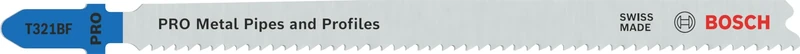 Bosch 25x PRO Metal Pipes and Profiles T321BF Jigsaw Blade (for Metal pipes and profiles, Steel sheets, Length 132 mm, Professional Accessory Jigsaw)