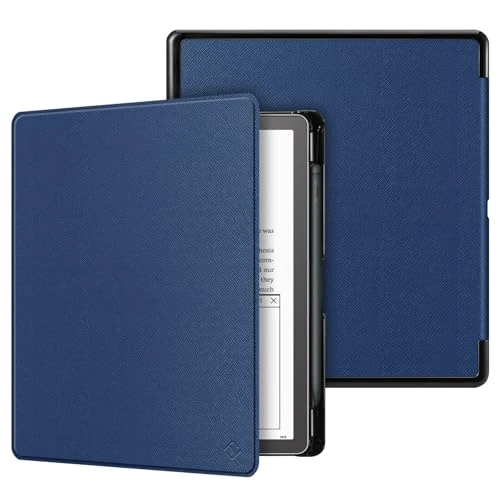 Fintie Slim Case for Kindle Scribe - [Built-in Pen Holder] Lightweight PU Leather Folio Cover with Auto Sleep Wake for 10.2" Kindle Scribe 2022 Released, Navy