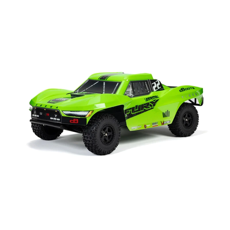 ARRMA Fury MEGA 550 2WD RC Car 1/10 Short Course Truck Over 30 km/h Upgradable Includes Accessories Green ARA3221T1