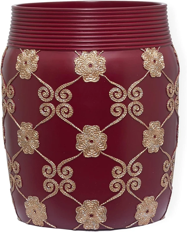 Zahari Home Decorative Trash Can for Bathroom, Office & Bedroom - 2.1 Gallons Stylish & Small Trash Can for Dorms, Desktop & Restroom - Chic Waste Basket for Compact Spaces, Elegant Rose