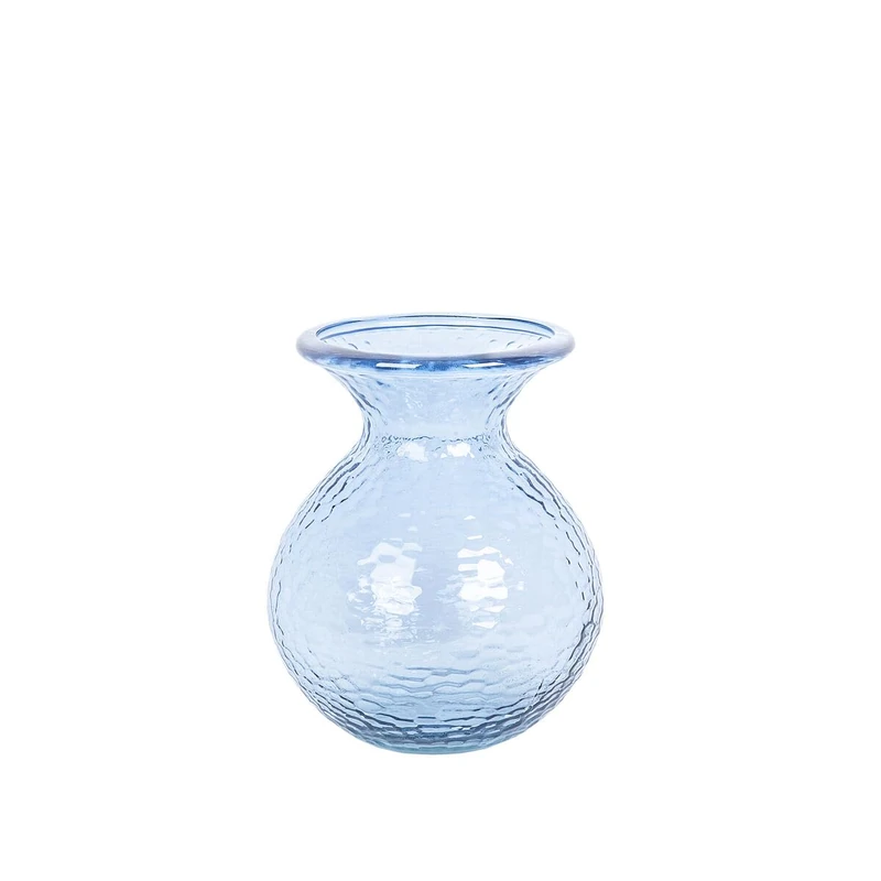 Romimex Vase Blue Recycled Glass 20 x 25 x 20 cm