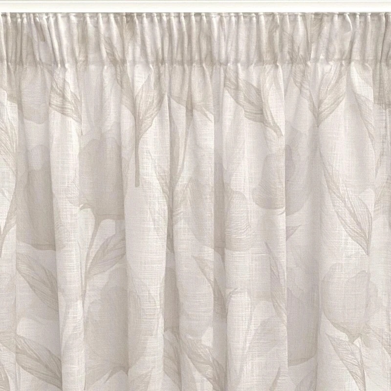 Alexandra House Living Curtain Sofia Beige 140 x 270 x 1 cm Translucent