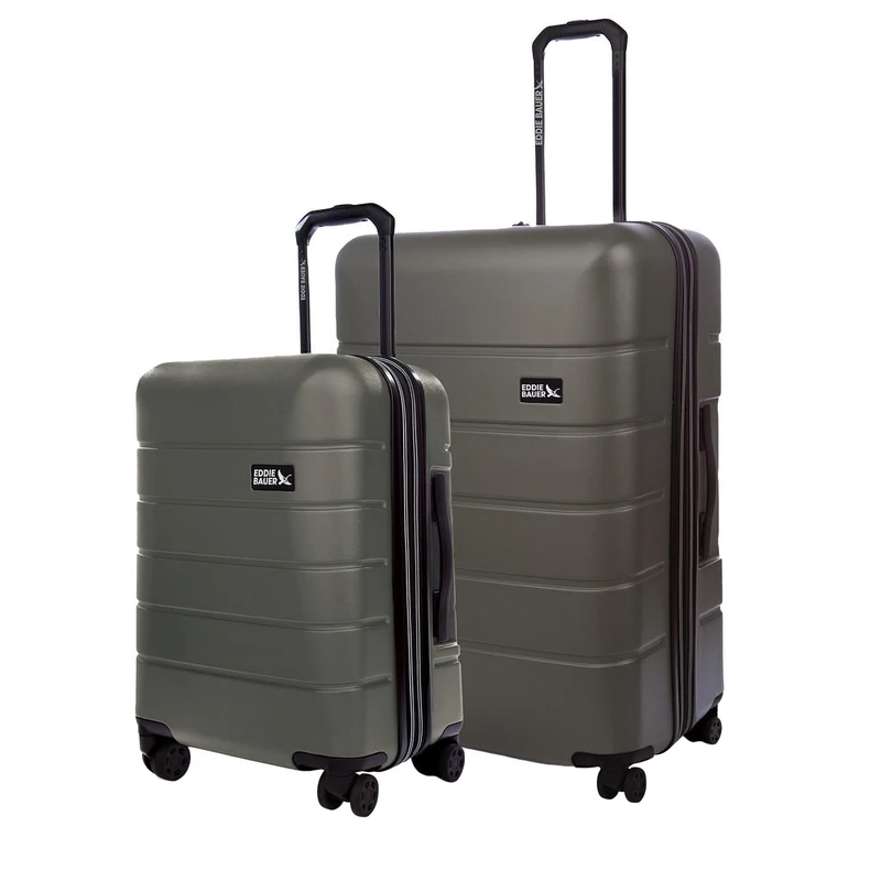 Eddie Bauer Glacier Carry-On 22" and Checked 30" Luggage | Hardside | Spinner Wheels | Expandable | Lightweight | Durable | Travel Essentials, Sprig, 2-Piece Luggage Set, Glacier Luggage | Hardside |