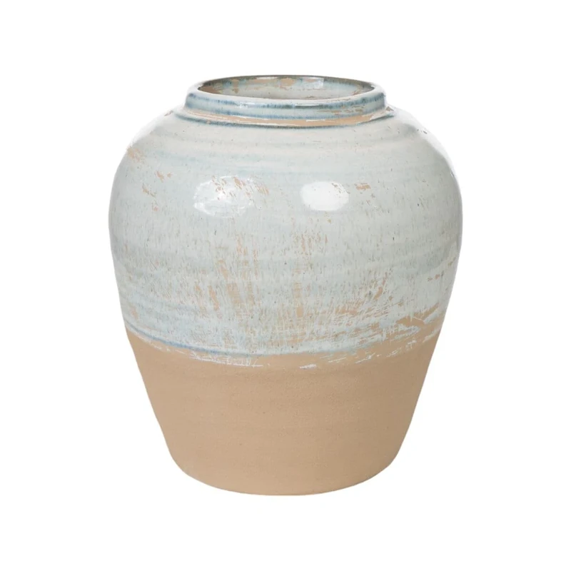 Romimex Vase Blue Beige Terracotta 22 x 24 x 22 cm