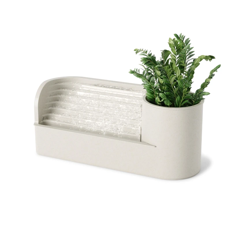 Umbra Stream Water Fountain for Tabletop Desktop - Soothing and Calming Zen for Bedroom or Office, Sand - Image 1