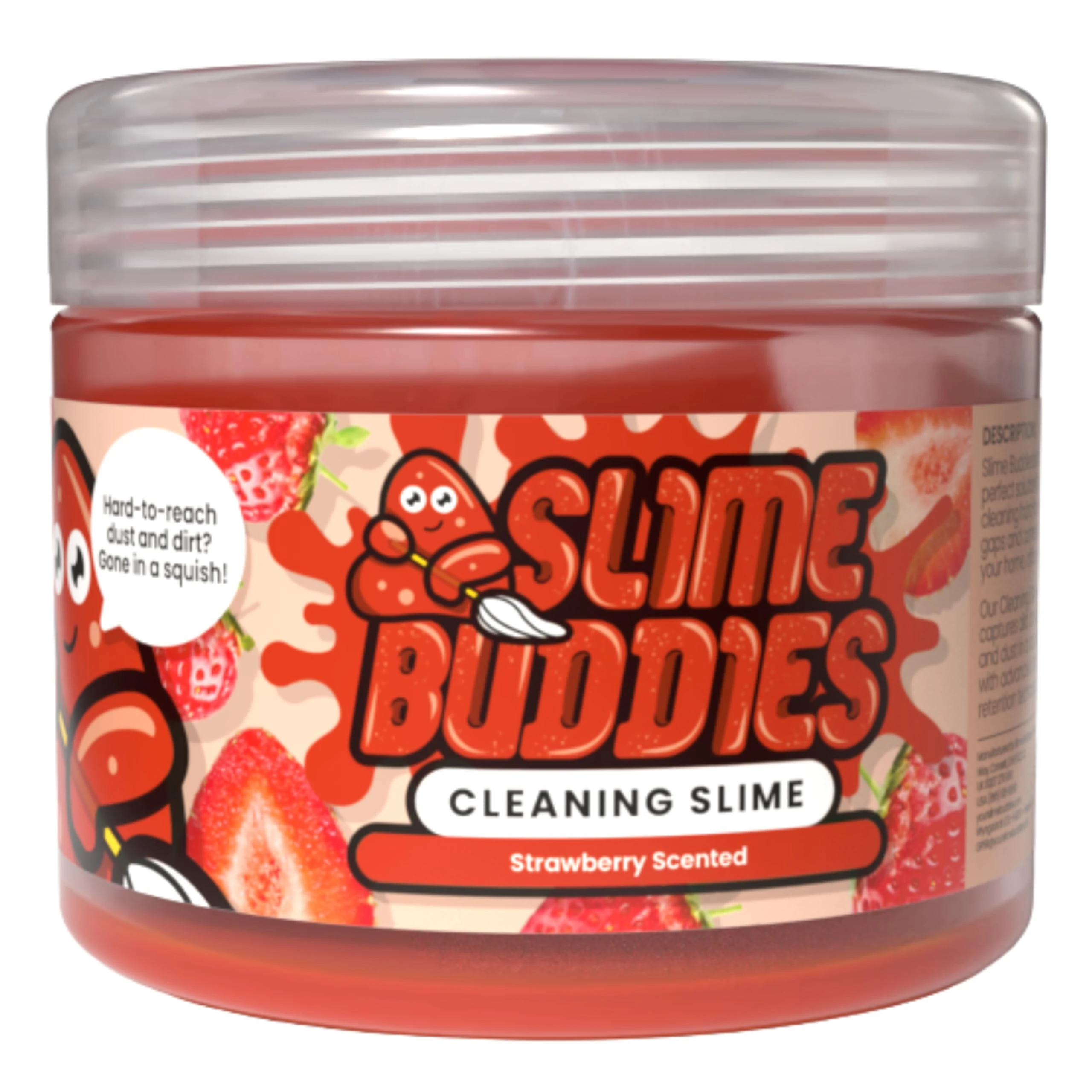 Slime Buddies Cleaning Putty Gel | Car Cleaning Gel for Air Vents & Interiors, Computer, Macbook & Laptop Keyboard Cleaner | Clean Hard to Reach Spaces | Surface Dust Cleaner | Strawberry Scent