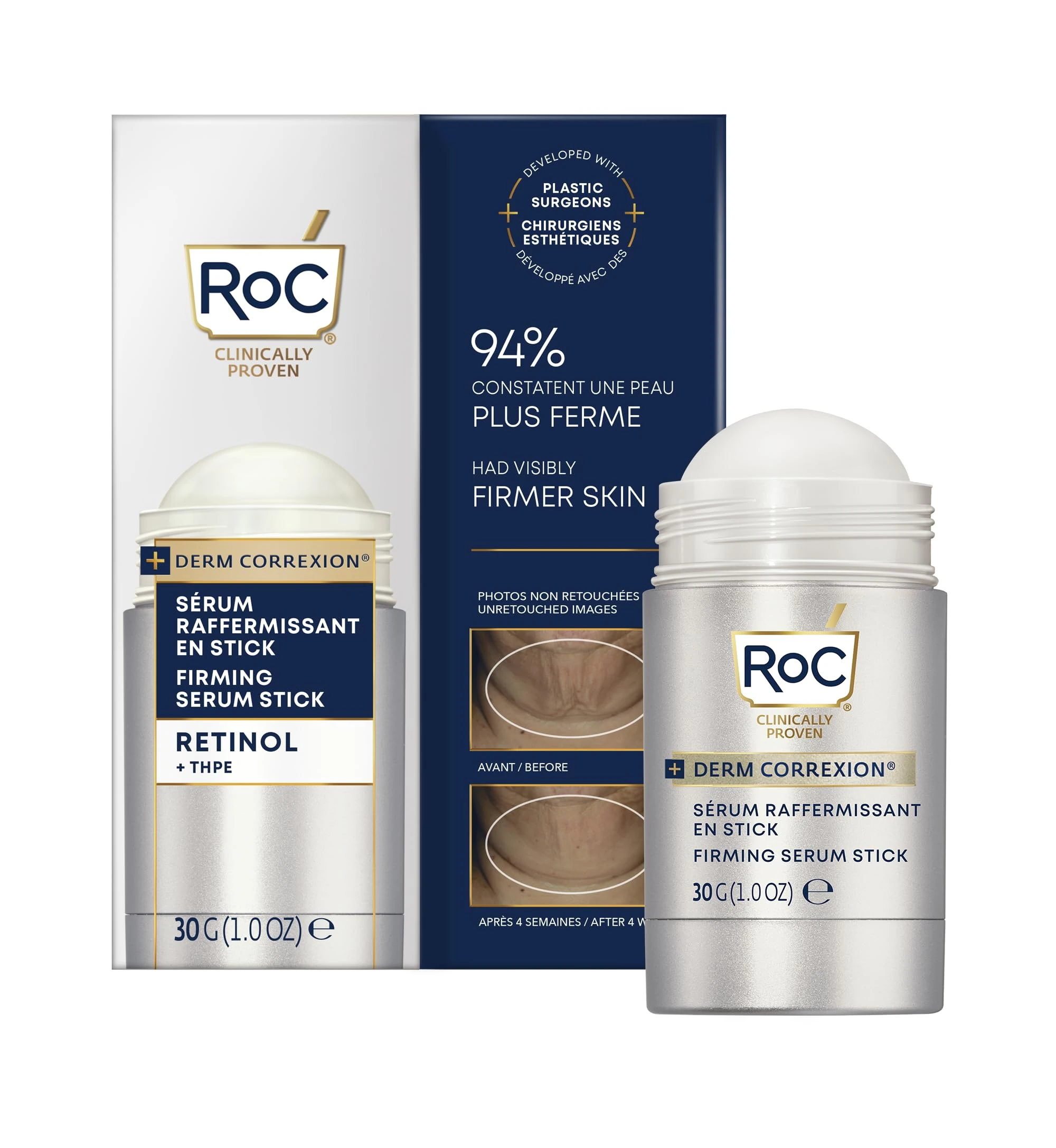 RoC Derm Correxion Firming Retinol Serum Stick | Anti-Ageing Skincare for Face & Neck | 30 g