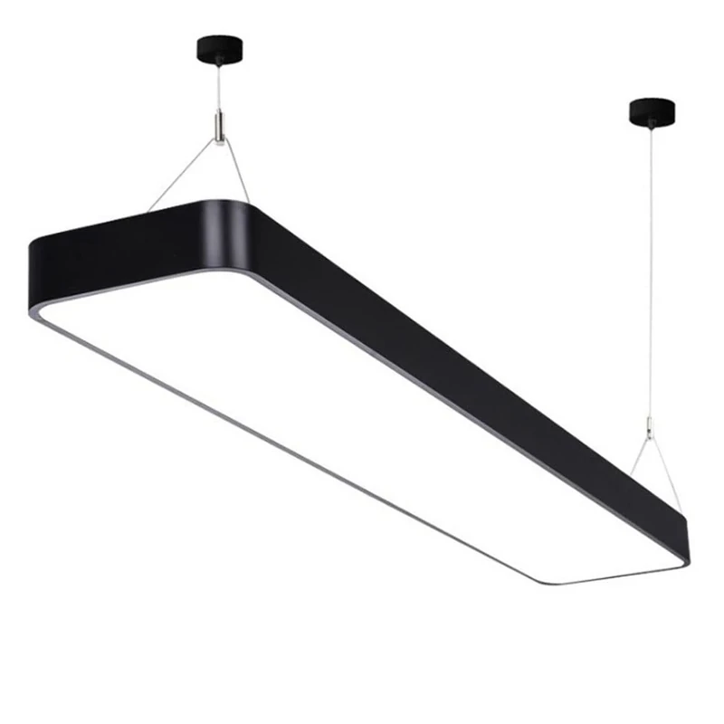 XLDZ Modern Rectangular LED Chandelier, Minimalist Pool Table Pendant Lamp, Adjustable Height Light Fixture for Billiard Room, Dining Room, Office, Gym(White Light-6000k,120CM-60W)