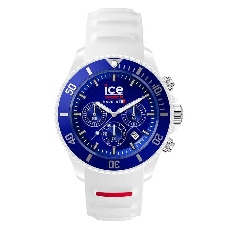 Ice-Watch - ICE cocorico Chrono Blue white red - Men's wristwatch with silicon strap - 023252 (Medium)