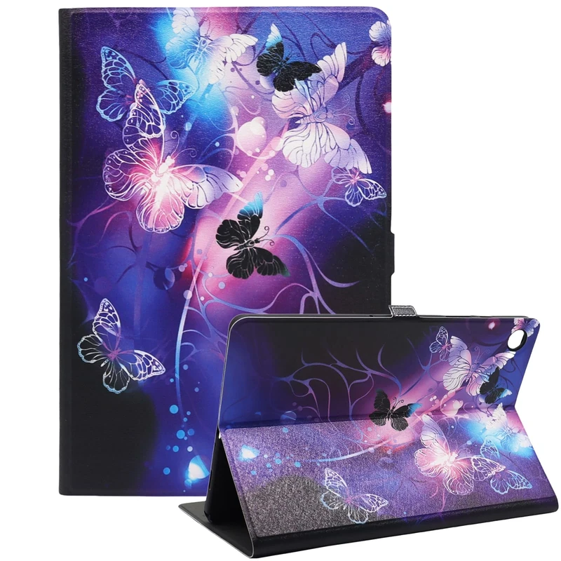 Bbjjkkz Tablet Case for Samsung Galaxy Tab A9 2023 8.7 Inch, Slim Fit Lightweight Protective Pattern Tablet Case Cover for Galaxy Tab A9, Purple Butterfly