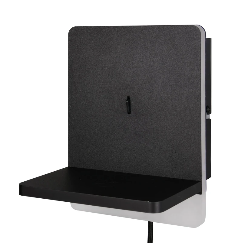 Trio Leuchten Fairfield 248670132 LED Wall Light, Metal Matt Black, LED 9 Watt, Inductive Charging Field, USB Charging Socket, Dimmable