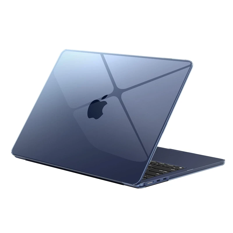 EooCoo Compatible with MacBook Air 13 inch Case M4 M3 M2 2026 2025-2022 [Match Mac's Midnight] Mac Book Air 13.6" Transparent Hard Shell Blue Ultra-thin Cover for A3240 A3113 A2681 - Midnight Clear