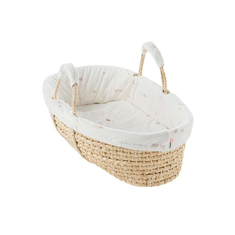 Noukie's - Veloudoux Moses Basket - Brown - Bali, Moka & Snow