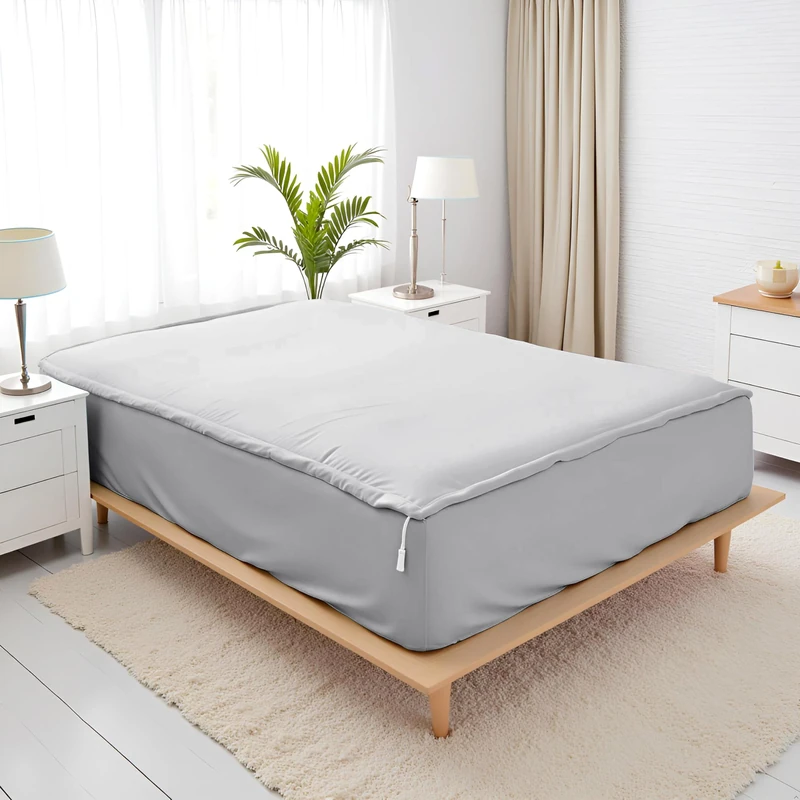 Zip On Sheets Queen Size-2 Zip Sheets + 1 Base 16”in Deep Silver Gray