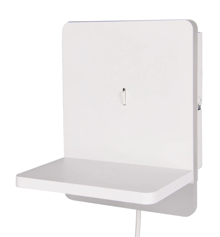 Trio Leuchten Fairfield 248670131 LED Wall Light, Metal Matt White, LED 9 Watts, Inductive Charging Field, USB Charging Socket, Dimmable