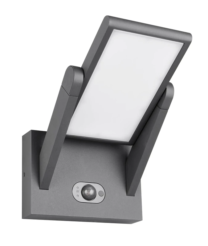 TRIO Leuchten Malawi 253769142 LED Outdoor Wall Light Die-Cast Aluminium Anthracite 5 Watt LED Hybrid Solar/Mains Operated Twilight Sensor Motion Sensor