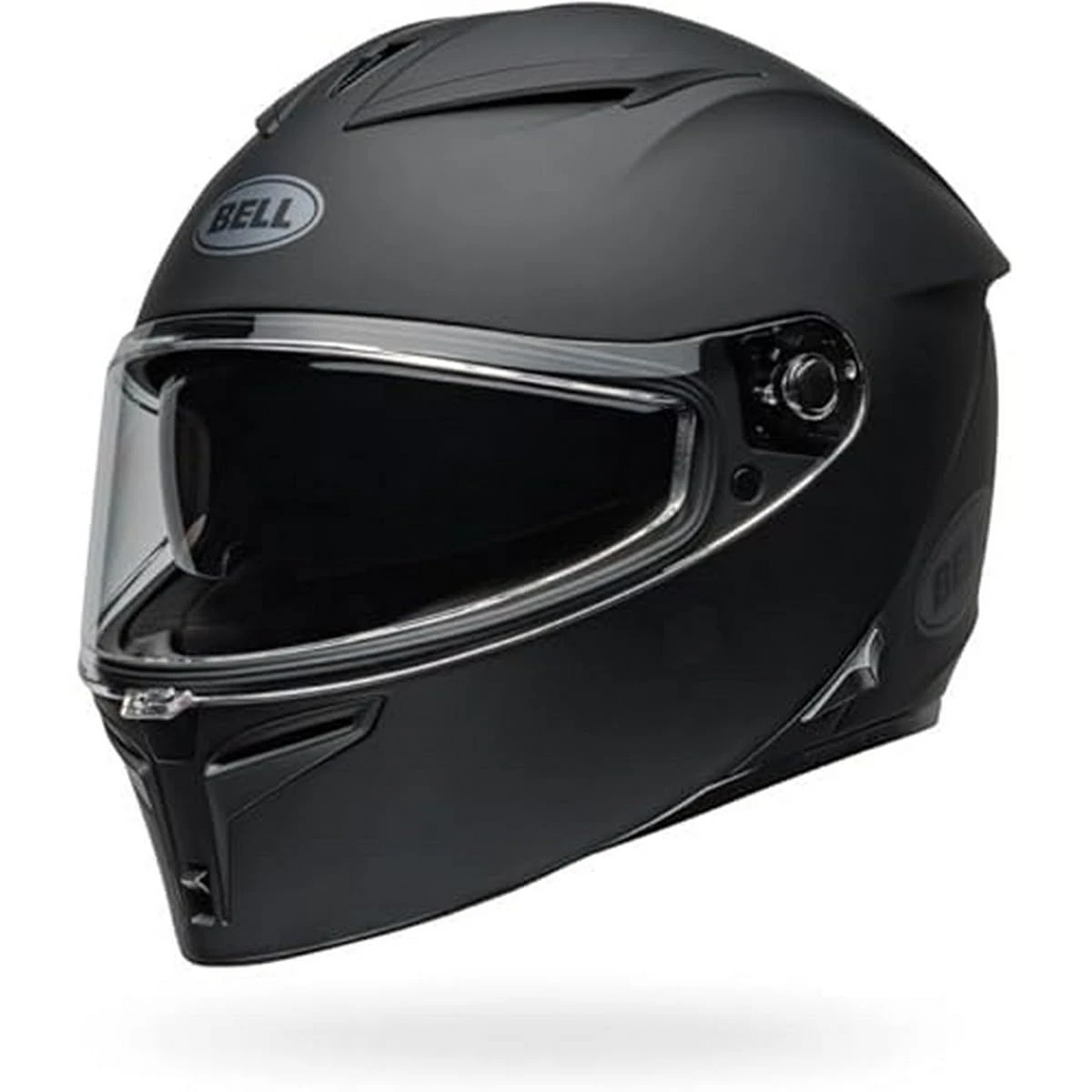 Bell Lithium Solid ECE Motorcycle Helmet – ECE 22.06 certified helmet with sun visor – integrated sun visor – removable liner – Matte Black, Size: M