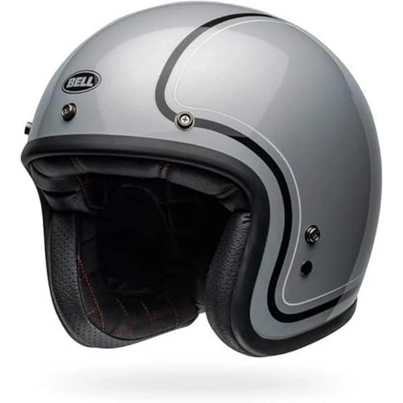 Bell Custom 500 Chief ECE – Motorcycle Helmet ECE 22.06 Certified – Vintage Helmet – Fiberglass Helmet – IONIC+PADDING – Fiberglass Composite Shell – Good Ventilation – Grey, Size: M