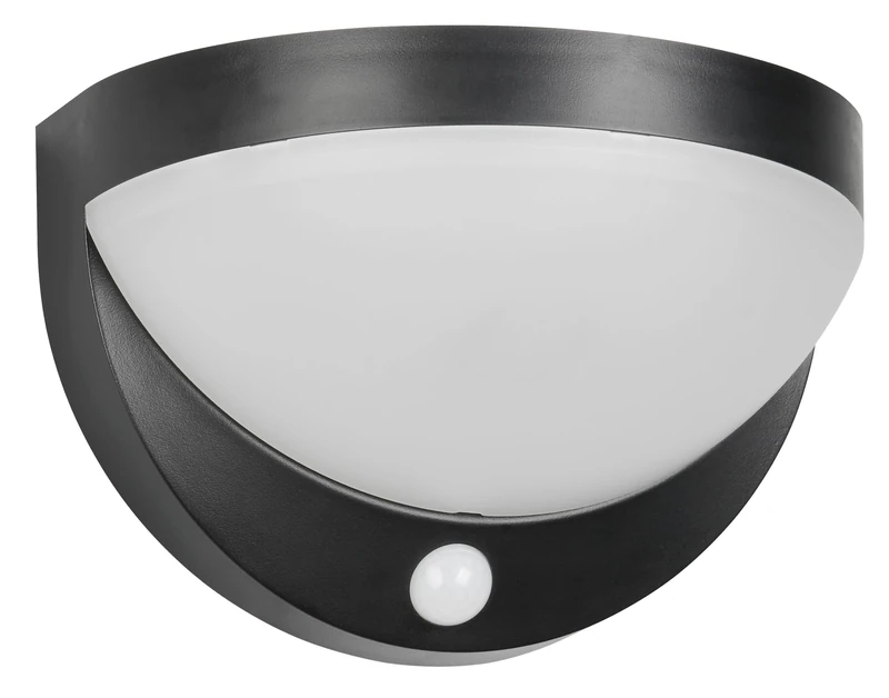 Reality Leuchten LED Outdoor Wall Light COBRE R24716132, Plastic Matt Black, LED 8 Watt, Solar/Battery Hybrid, Twilight Sensor, Motion Sensor