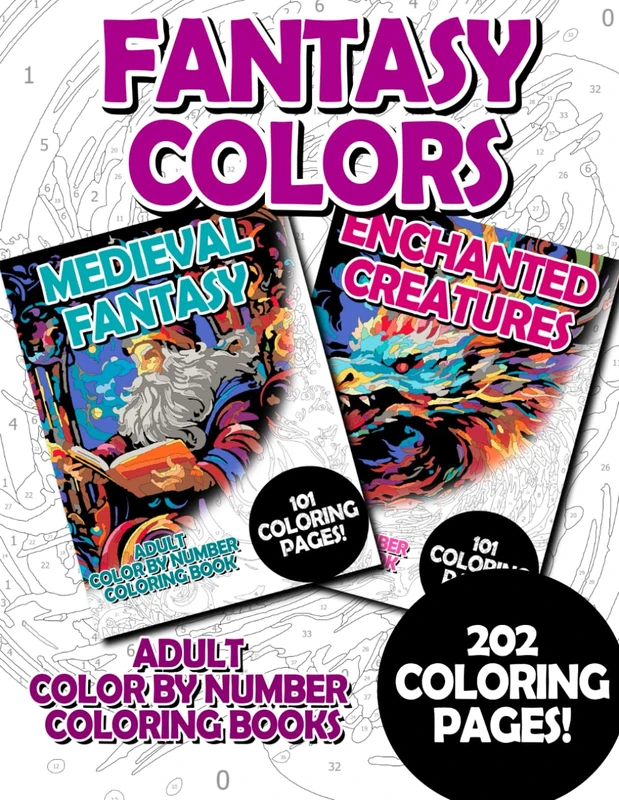 Fantasy Colors: Adult Color by Number Coloring Book for Relaxing and Mindfulness (budget adult color by number coloring bundles)
