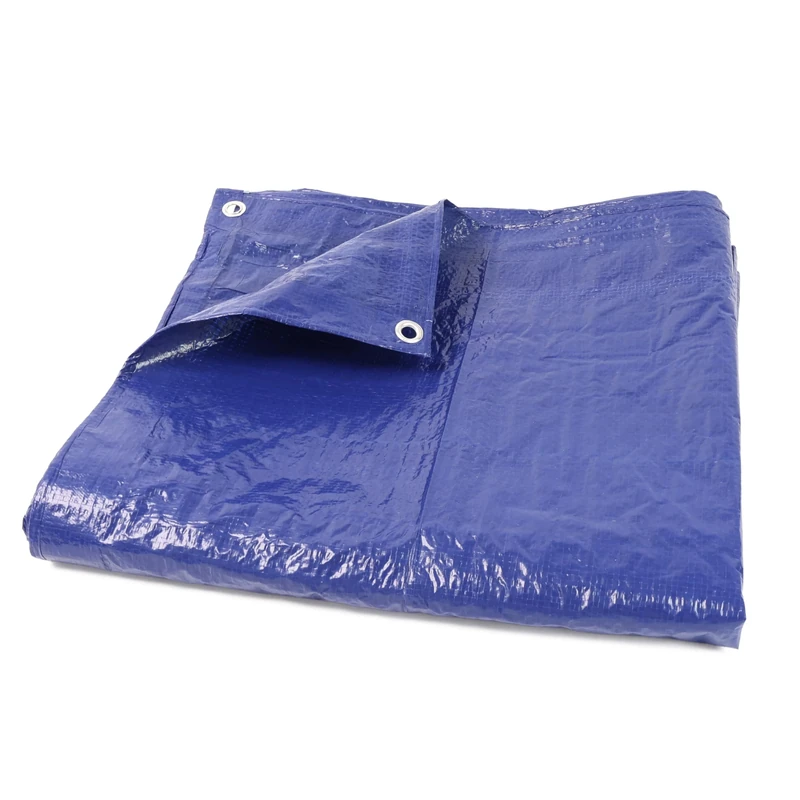 DIVCHI Tarpaulin 4m x 5 m / 13ft x 16.4ft Waterproof Heavy Duty Multipurpose 70 GSM Tarp Sheet Cover With Reinforced Grommets Groundsheet Tarp Sheet For Camping Garden (Blue)