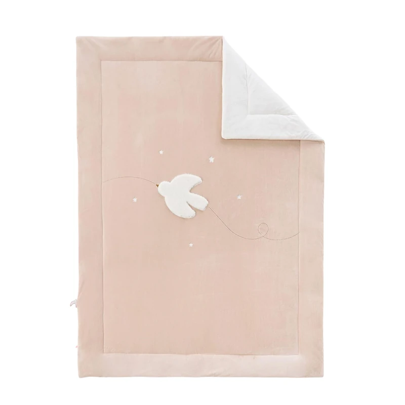 Noukie's Veloudoux Baby Blanket - Bali, Mocha & Snow - 100x140cm