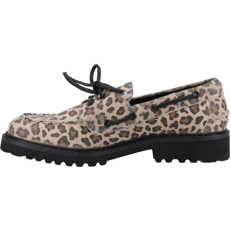 Hush Puppies Women's Geri Lace Loafer, Leopard, 4 UK