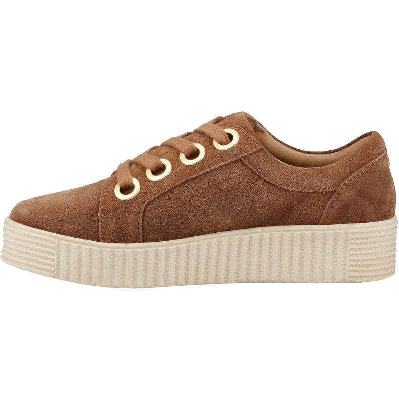 Hush Puppies Female Tamsin Suede Trainer, Tan,4
