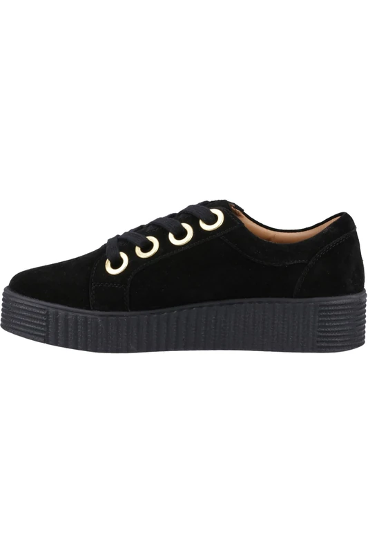 Hush Puppies Female Tamsin Suede Trainer, Black,6