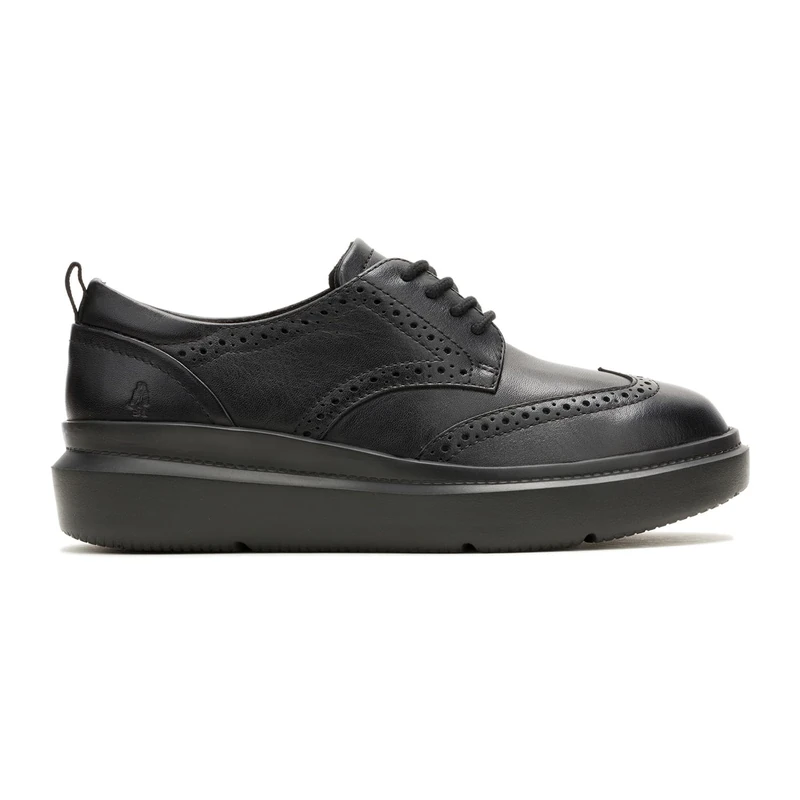 Hush Puppies Female Joy Wingtip Lace Up, Black/Black,5
