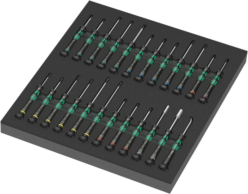 Wera 9715 Foam Insert Kraftform Micro Screwdriver Set 1, 24PC - 05150106001