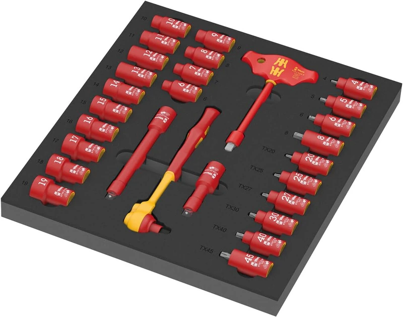 Wera Zyklop VDE Set 8007 B - 28 Piece 3/8 Inch Socket Set
