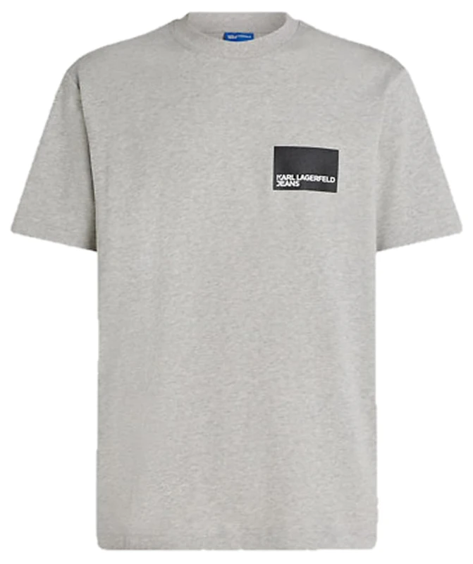 KARL LAGERFELD JEANS, Men's, Regular Short Sleeve Box Logo Tee, Regular Fit, Grey, M