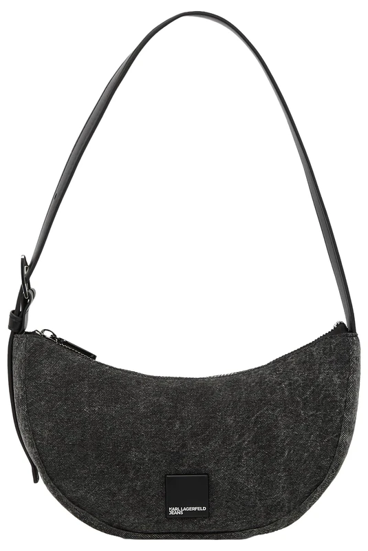 KARL LAGERFELD JEANS, Women's, Box Logo Soft Half Moon, Black, One size