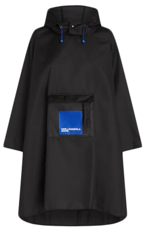 KARL LAGERFELD JEANS, Men's, Logo Poncho, Black, One size