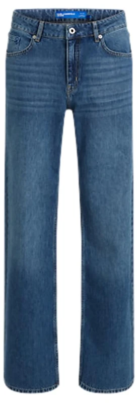 KARL LAGERFELD JEANS, Women's, Mid Rise Relaxed Denim, Relaxed Leg, Blue, 2930