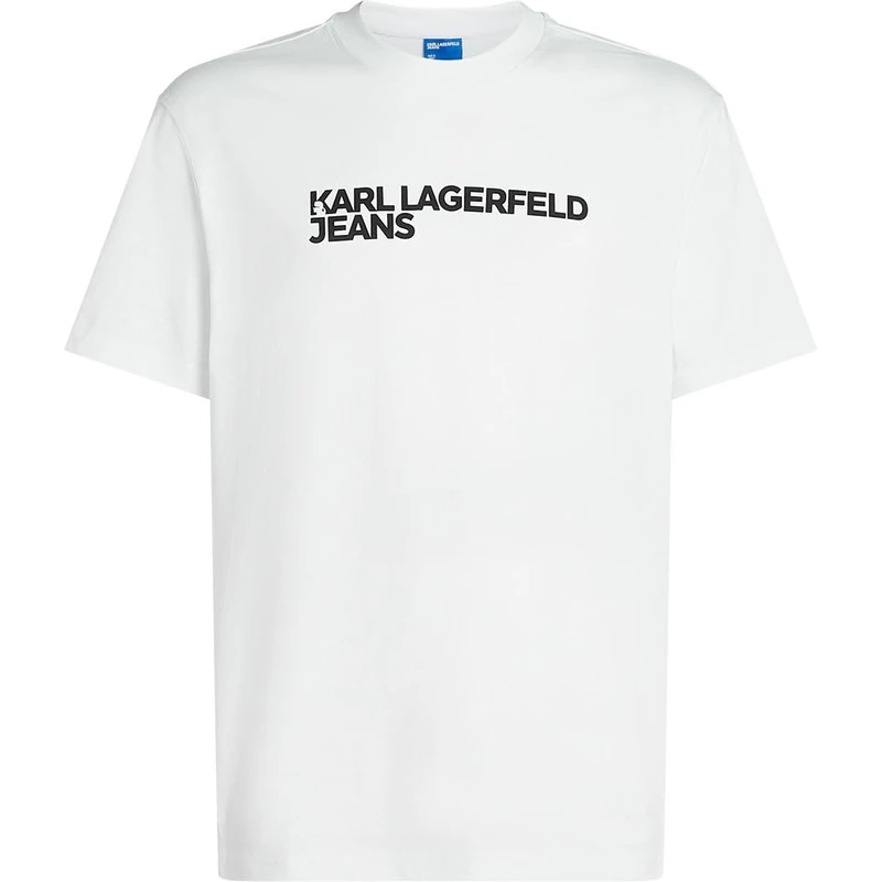 KARL LAGERFELD JEANS, Men's, Regular Short Sleeve Essential Logo Tee, Regular Fit, White, XL