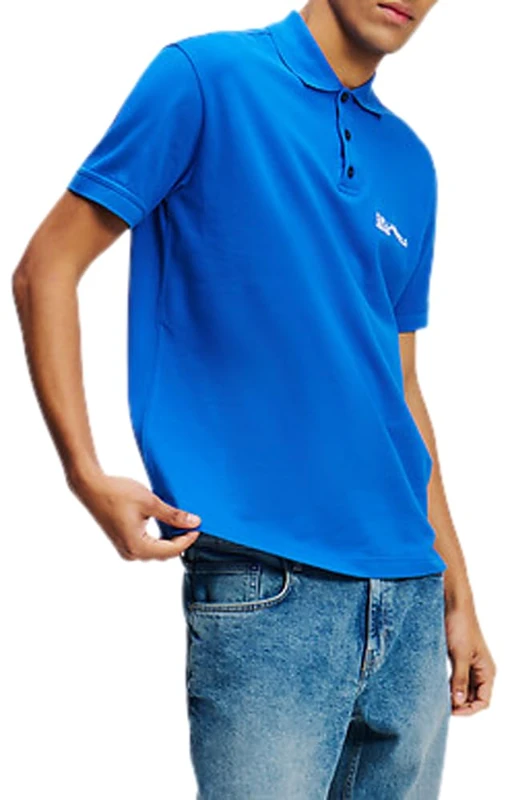 KARL LAGERFELD JEANS, Men's, Regular Pique Polo, Regular Fit, Blue, L