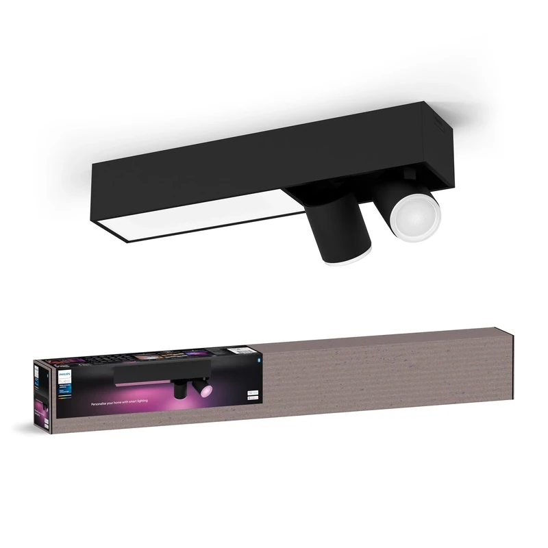 Philips Hue White & Color Ambiance Centris 2-Piece, dimmable, 16 Million Colours, app-controllable, Amazon Alexa Compatible, Black