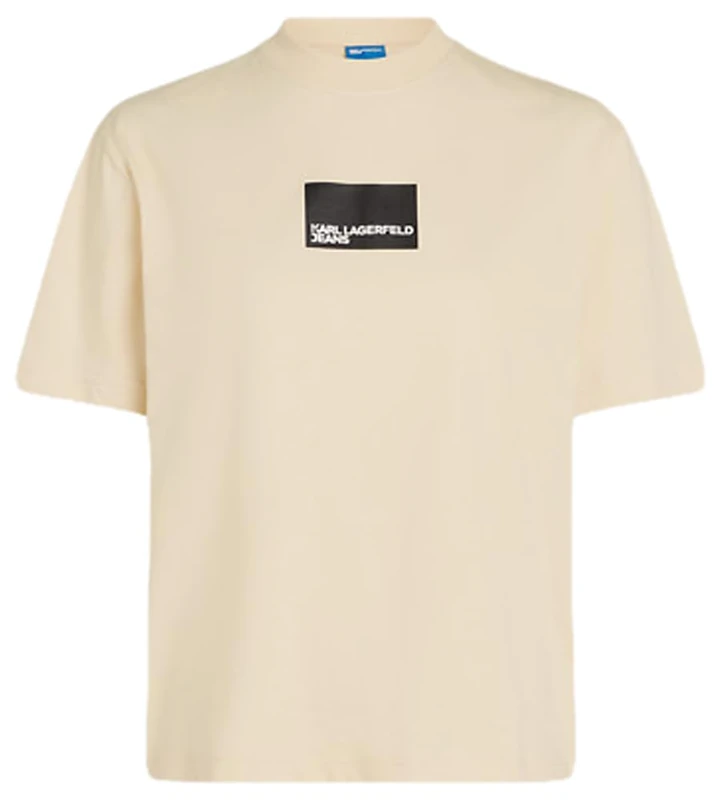 KARL LAGERFELD JEANS, Women's, Regular Short Sleeve Box Logo Tee, Regular Fit, Brown, L