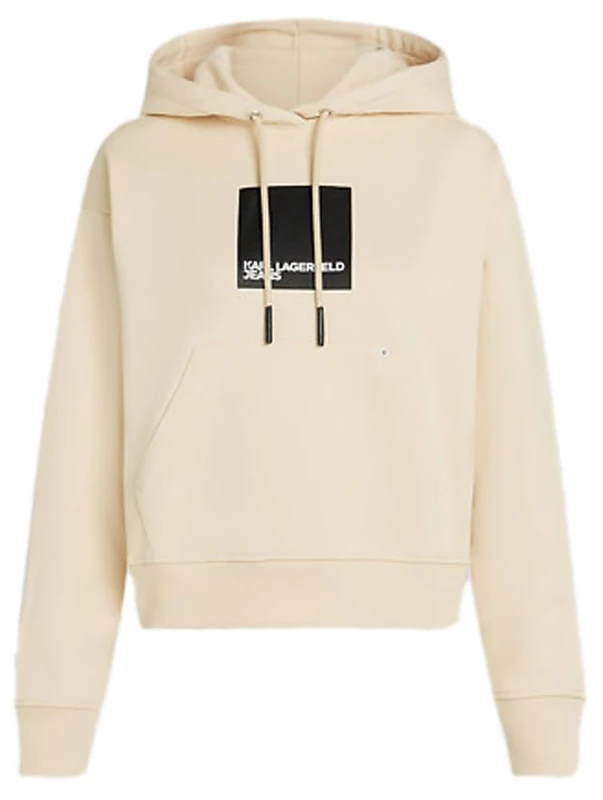 KARL LAGERFELD JEANS, Women's, Box Logo Hoodie, Regular Fit, Brown, XL