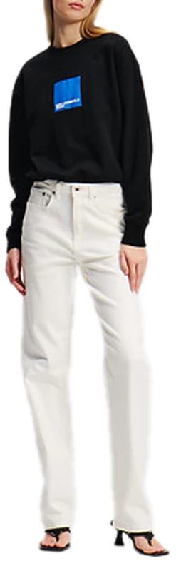 KARL LAGERFELD JEANS, Women's, High Rise Straight Denim, Straight Leg, White, 2732