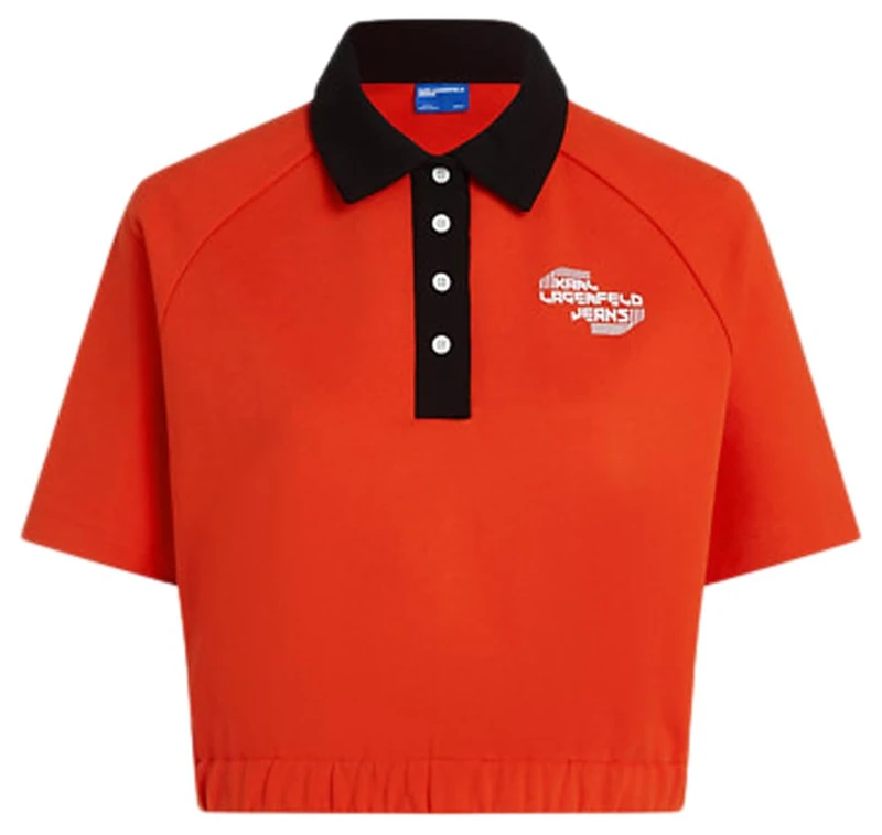 KARL LAGERFELD JEANS, Women's, Short Sleeve Polo Sweat, Regular Fit, Red, S