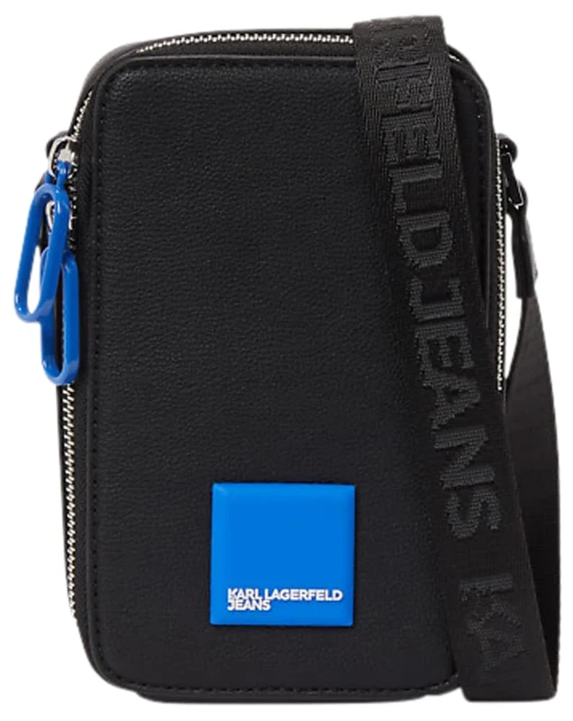 KARL LAGERFELD JEANS, Women's, Box Logo Reporter Bag, Black, One size