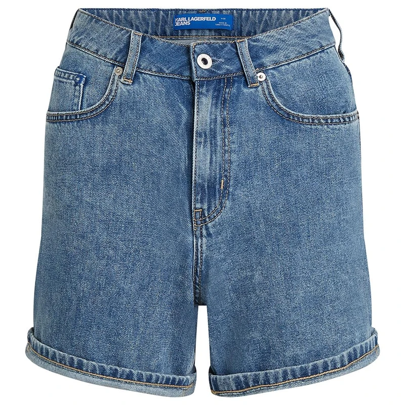 KARL LAGERFELD JEANS, Women's, High Rise Denim Short, Regular Fit, Blue, 28