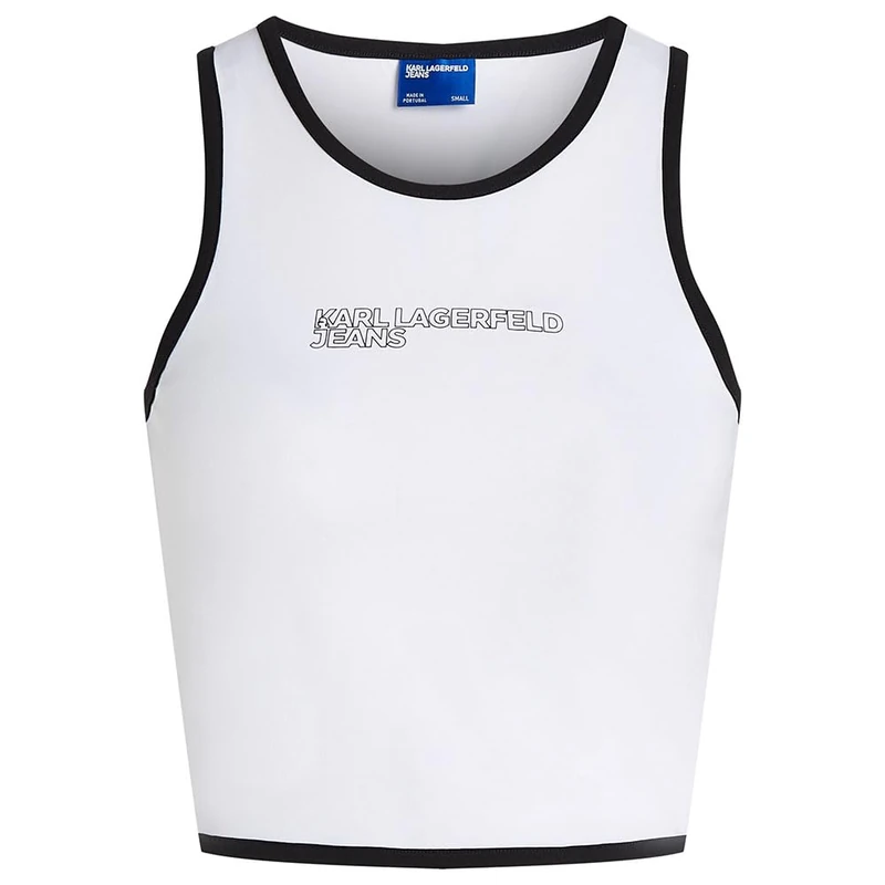 KARL LAGERFELD JEANS Women Outline Logo Top White S