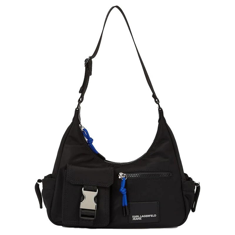 KARL LAGERFELD JEANS, Women's, Utility Nylon Shoulder Bag, Black, One size