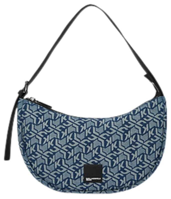 KARL LAGERFELD JEANS, Women's, Box Logo Soft Half Moon, Blue, One size