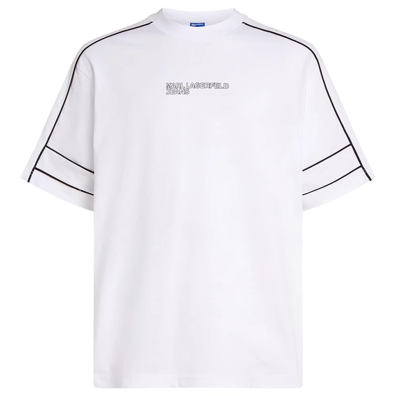 KARL LAGERFELD JEANS Men Relaxed Piping T-Shirt White M - Image 1